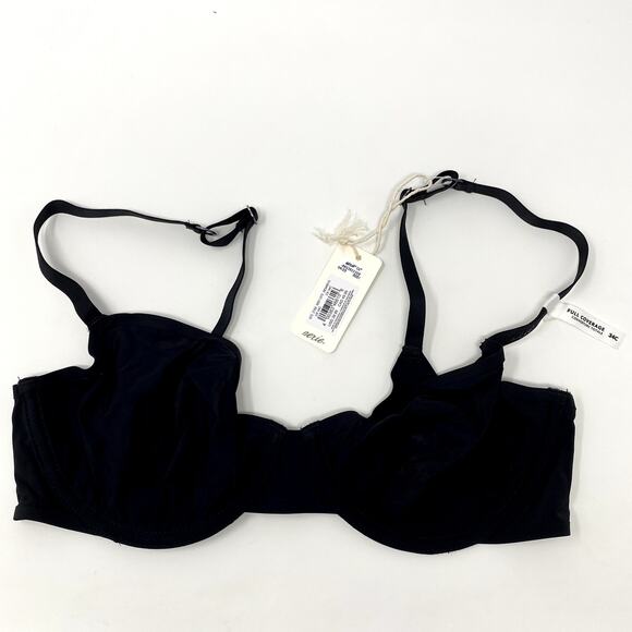 NEW Aerie Smoothez Black Neutral Full Coverage Unlined Underwire Bra 34C - Picture 1 of 3